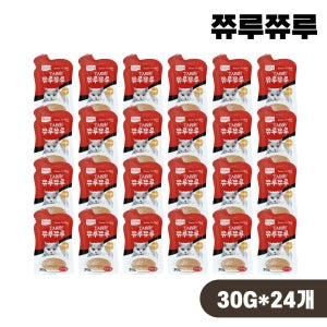 테비토퍼 쮸루쮸루 파우치 고양이 간식 습식 오리지날, 30g, 24개