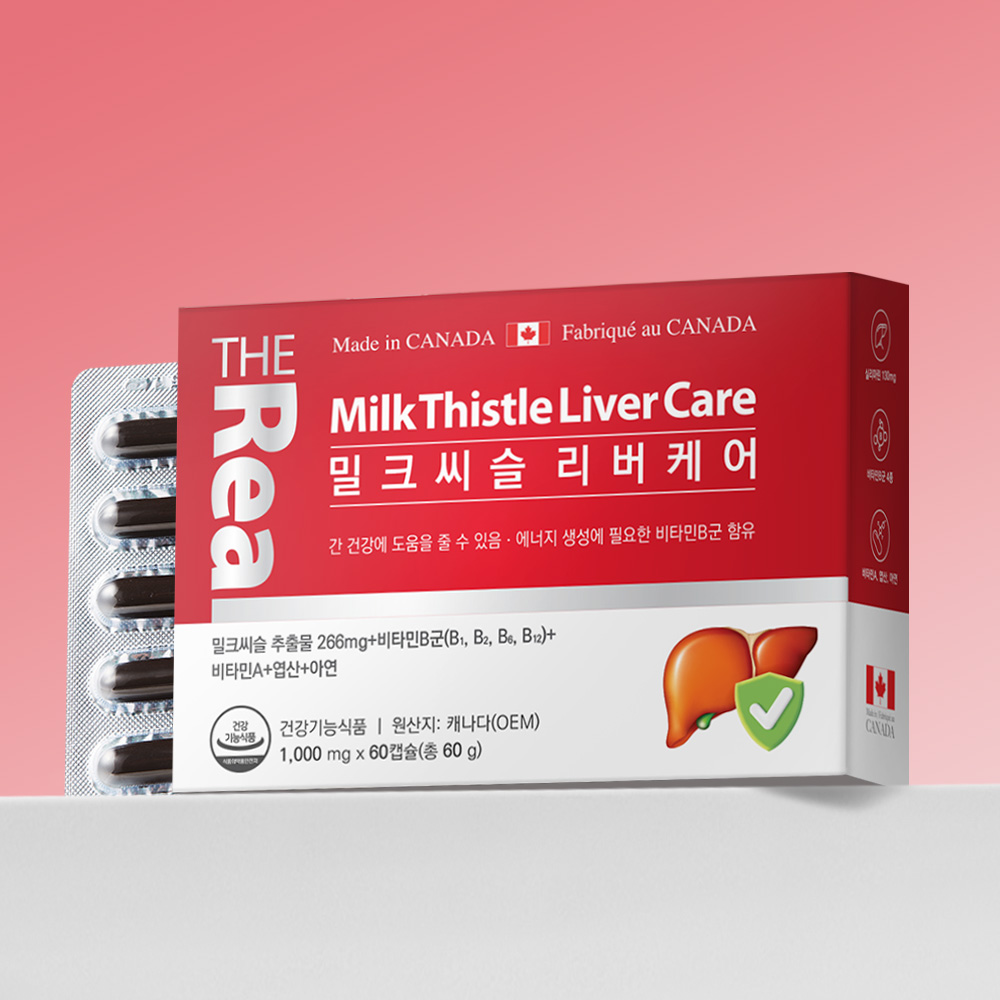 [라운지전용특가] <b>더리얼</b> 밀크씨슬 리버케어 60캡슐 x1개