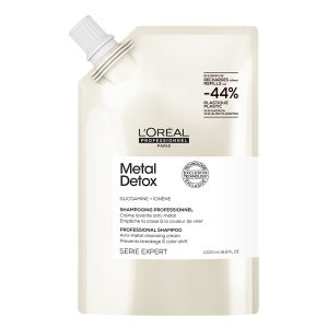 [손상염색모발용/대용량] 로레알 프로페셔널 메탈 디엑스 샴푸 리필 1000ML 부드러운 실크 윤기 샴푸