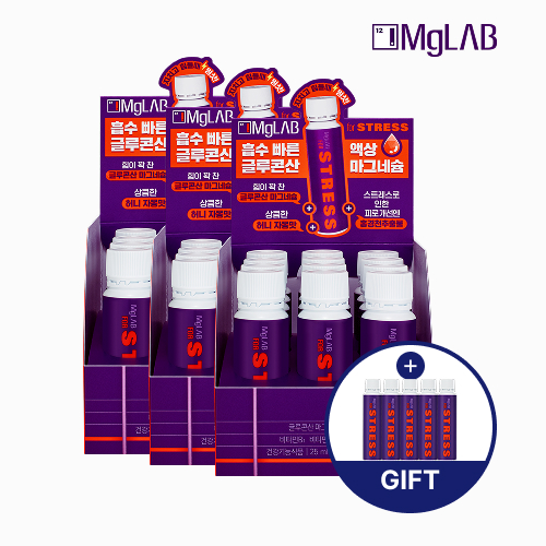 [5입추가증정] 마그랩 포 스트레스 마시는 액상 글루콘산 마그네슘 비타민B 12개입, 3개