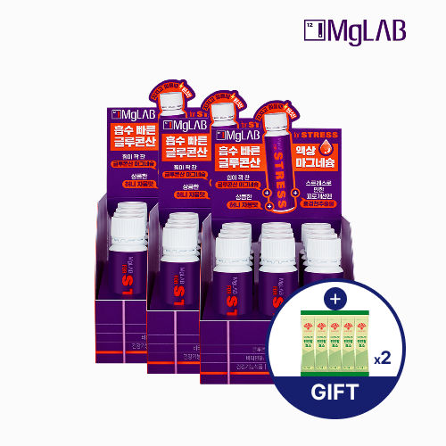 [편안활효소10포증정] 마그랩 포 스트레스 마시는 액상 글루콘산 <b>마그네슘 비</b>타민B 12개입, 3개