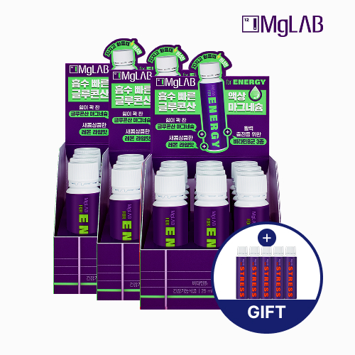 [포스트레스5입증정] 마그랩 포 에너지 마시는 액상 글루콘산 마그네슘 비타민B 12개입, 3개