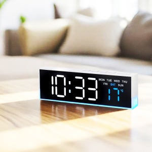비센드 LED 디지털 탁상시계 자동 밝기조절 온도 습도 알람 인테리어 시계 CK20