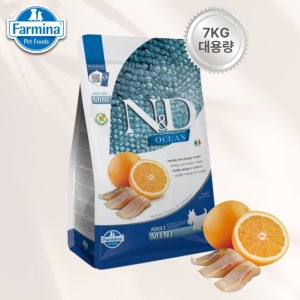 파미나 N&D 오션 독 프라임 청어&오렌지 미니 바이트 7kg 대용량