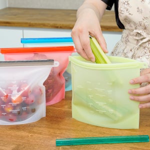 인블룸 다용도 실리콘지퍼백 반투명 파우치 지퍼팩 냉동 실리콘백 1500ml 핑크, 1매, 20개