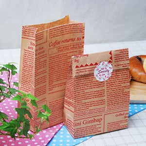 카페 빵 선물 햄버거 각대봉투 뉴스페이퍼 W 소 12x06x21cm, 100개