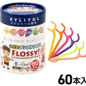 과일맛 어린이 치간치솔 FLOSSY 60개들이 박스포장 일본치간칫솔 자일리톨 함유