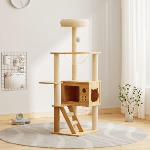 아그다 4단 캣타워 숨숨집 투명 해먹