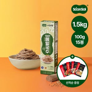 순솔 100% 메밀면 메밀국수 소바 모밀 순메밀 면 국수 막국수 500g x 3봉 냉모밀