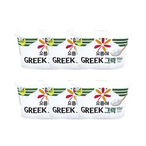 빙그레 요플레 그릭요거트 마일드 무가당 플레인 400g x 6개