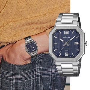 백화점AS가능 카시오 MTP-B195D-2A 스퀘어 남자 메탈시계 지코스모제품