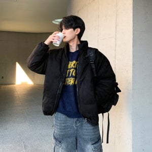 스웨이드패딩 남자숏패딩 웰론