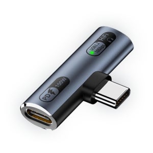 USB C 2in1 충전 이어폰 어댑터 PD100W 고속충전 데이터 OTG 지원