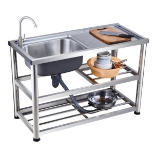 주방 싱크대 개수대 스텐 탕비실 싱크볼 씽크대 90cm 좌측모델 A세트