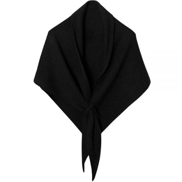 GGUHHU Pashmina SHAWL 숄 WRAP 랩s for Women, CASHMERE 캐시미어 KNITTED 니트 TRIANGLE 트라이앵글 SCARF 스카프 WINT 블랙