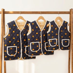 애기감귤 누빔 김장조끼 제주감성 패밀리룩 양털안감 겨울조끼 할매