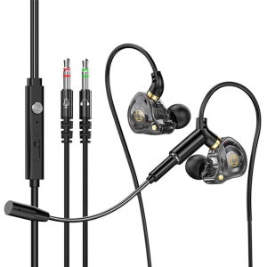 디보이스 V-S1 2.5m 케이블 3극 PC용 게이밍 듀얼마이크 유선 이어폰 컴퓨터 노트북