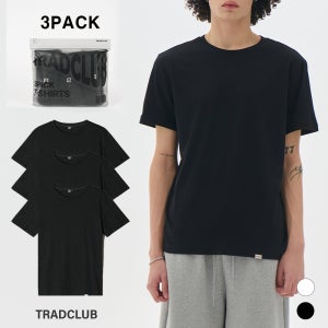 [1+1+1] 면 3팩 라운드 무지 반팔 티셔츠 일반 사이즈 부터 빅사이즈 까지 2컬러