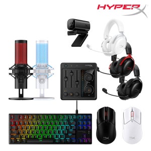 하이퍼엑스 컴플리트 셋업 스트리머 게이밍 헤드셋 마우스 키보드 마이크 오디오 믹서 웹캠 올인원 패키지 3