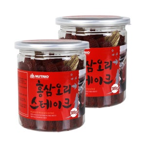 뉴트리오 강아지 통간식 홍삼오리스테이크, 300g, 2개