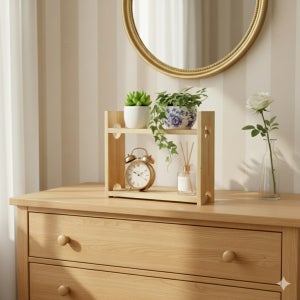 우드 원목 미니 수납 다용도 주방 2단 선반