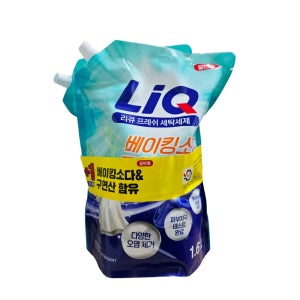 리큐 프레쉬 액체 세탁세제 베이킹소다&구연산함유 일반용 리필 1.6L x 2개입 1세트