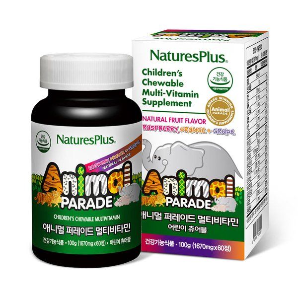 메온셀 <b>네이처스플러스</b> 애니멀퍼레이드 멀티비타민 (60정)