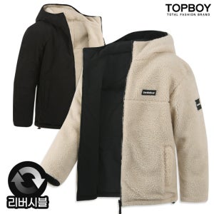 TOPBOY 남성 리버시블 양털 후드집업 (JW546)