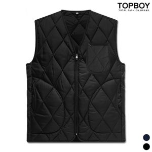 TOPBOY 남성 베이직 브이넥 퀄팅 패딩조끼 (DA015)