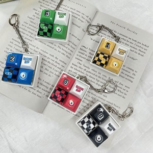 체크 당구공 키캡 키링 청축 키보드호환 가능 열쇠고리