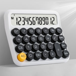 구디푸디 빈티지 레트로 청축 키보드 계산기 화이트