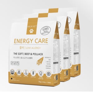 꾹펫 에너지케어 강아지 소프트사료 활력 황태+소고기, 8mm, 3kg