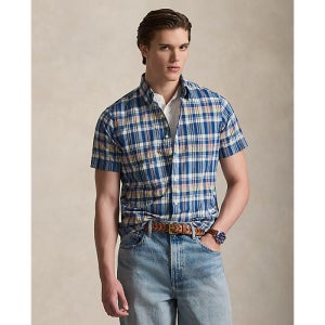 폴로 랄프 로렌 남성 클래식핏 인디고 마드라스 셔츠(MNPOWOV1N820987101)