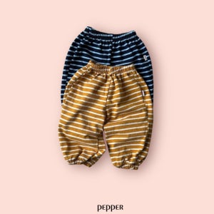 페퍼 26봄 요요 단가라 조거 팬츠 바지 유아 아동 XS-XL (옐로우, 네이비)