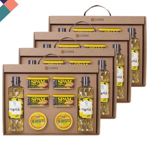 [간식대장] 고마운 분들께 알찬 명절선물세트 프리미엄 선물세트 3호-A(4개-1박스) / 동원참치 스팸 동원 SPAM 카놀라유