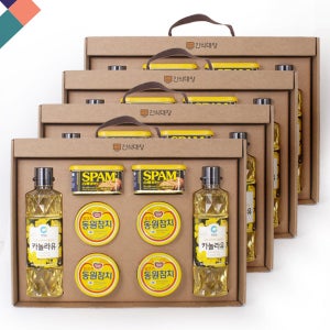 [간식대장] 고마운 분들께 알찬 명절선물세트 프리미엄 선물세트 3호-B(4개-1박스) / 동원참치 스팸 동원 SPAM 카놀라유