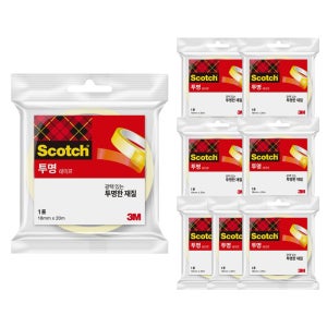 3M 스카치 다용도 테이프 리필 550 3인치 18mm x 20m, 8개