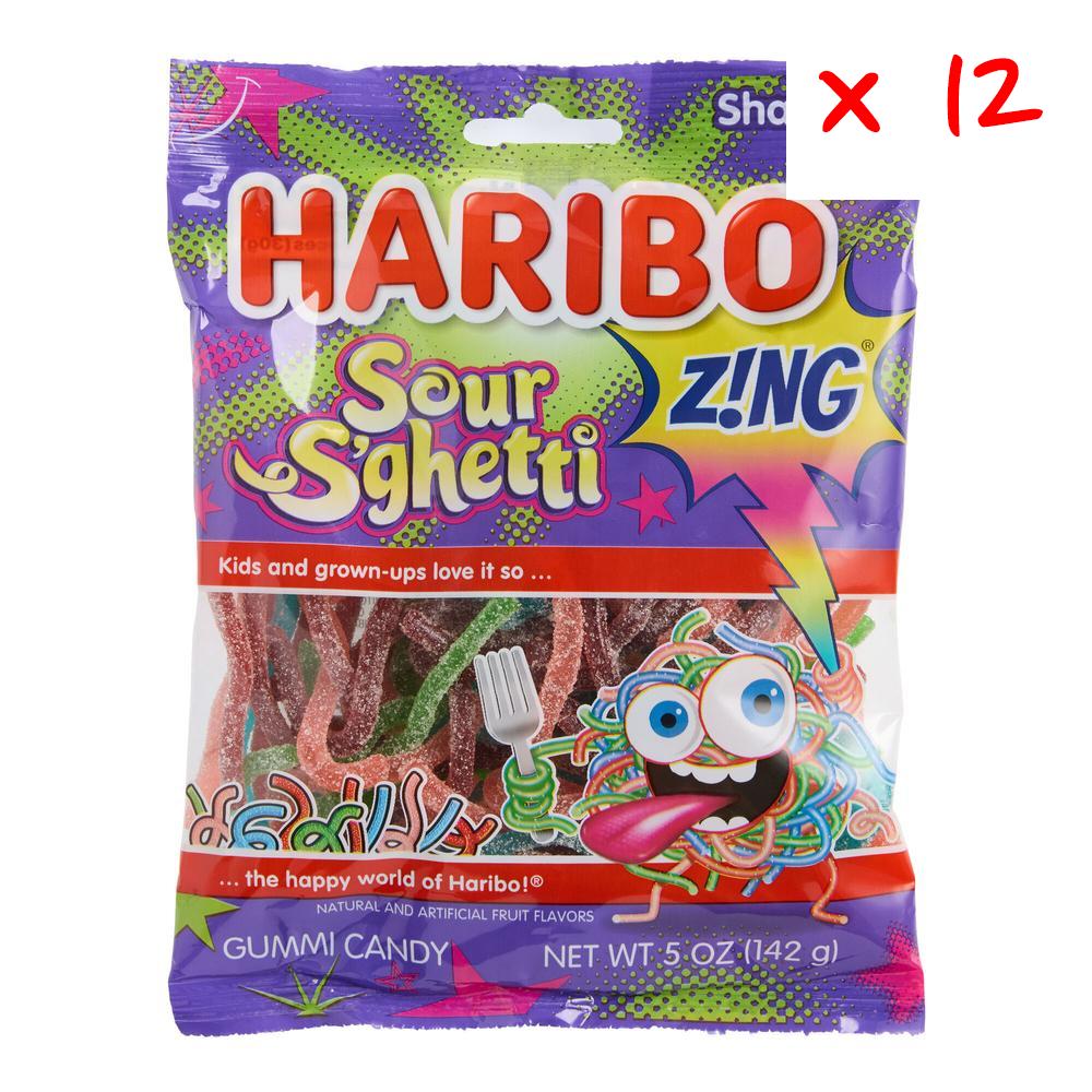 Haribo 하리보 사우어 스파게티 <b>구미</b> 캔디 142g 12개