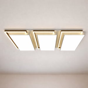 거실 6등 쿠런 거실등 LED 직사각 국산 조명 삼성칩 190W, 블랙