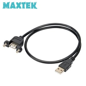 맥스텍 USB 2.0 연장 케이블 브라켓 판넬 고정 월 플레이트 장착용 2M