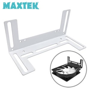 맥스텍 쿨러 확장형 브라켓 냉각 쿨링팬 PC케이스 장착 가이드 ㄱ형 90도 꺾임 지지대 화이트