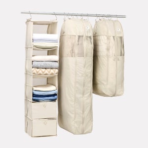 브랜든 멀티 행잉 오거나이저+아우터 압축 파우치 세트 좁은 옷장 필수템 수납정리함