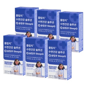 3+3 졸립지 수면건강 솔루션 슬립큐 아쉬아간다 영양제 수면 효능 30정, 6개