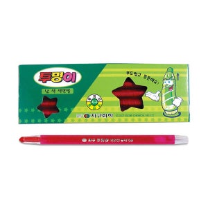 지구화학 투명이 색연필 낱색 빨강 1타 (12입)