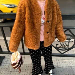 노카라 뽀글이 친환경 모피 퍼 자켓