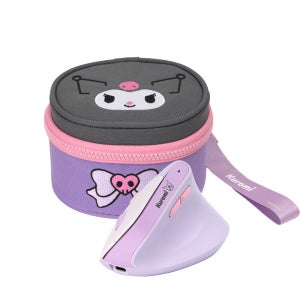 산리오 무선 무소음 충전식 인체공학 버티컬 마우스 파우치세트 쿠로미