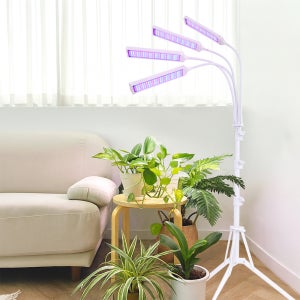 비상 와이드 4헤드 삼각대 LED 식물등 성장 생장 조명 화이트