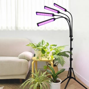 비상 와이드 4헤드 삼각대 LED 식물등 성장 생장 조명 블랙