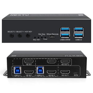NEXTU 4K HDMI 2.0 2포트 듀얼모니터 KVM 스위치 8903KVM-DUAL