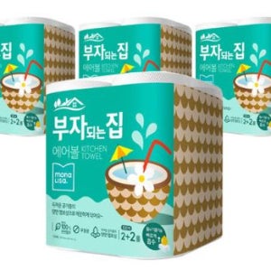 모나리자 부자되는집 에어볼 키친타월 520매, 4팩